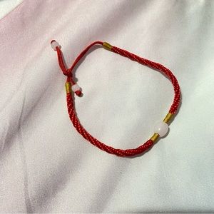 red bracelet handmade adjustable string NEW